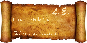 Lincz Edvárd névjegykártya